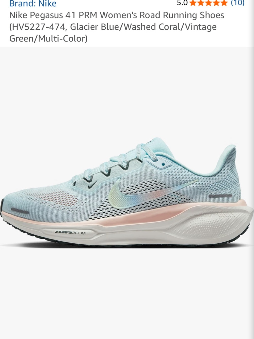Nike Women's Running Shoes - Glacier Blue with Washed Coral Accent
